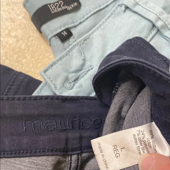 Maurice’s dark navy and 1822 Denim light blue Pants Set - lot of 2 - Picture 2 of 5